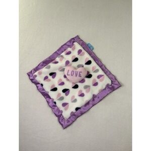 Lightning Bug Lovey Security Baby Blanket Purple Pink Love Heart Satin